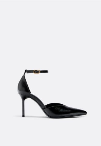 Skinn-høyhælte sko