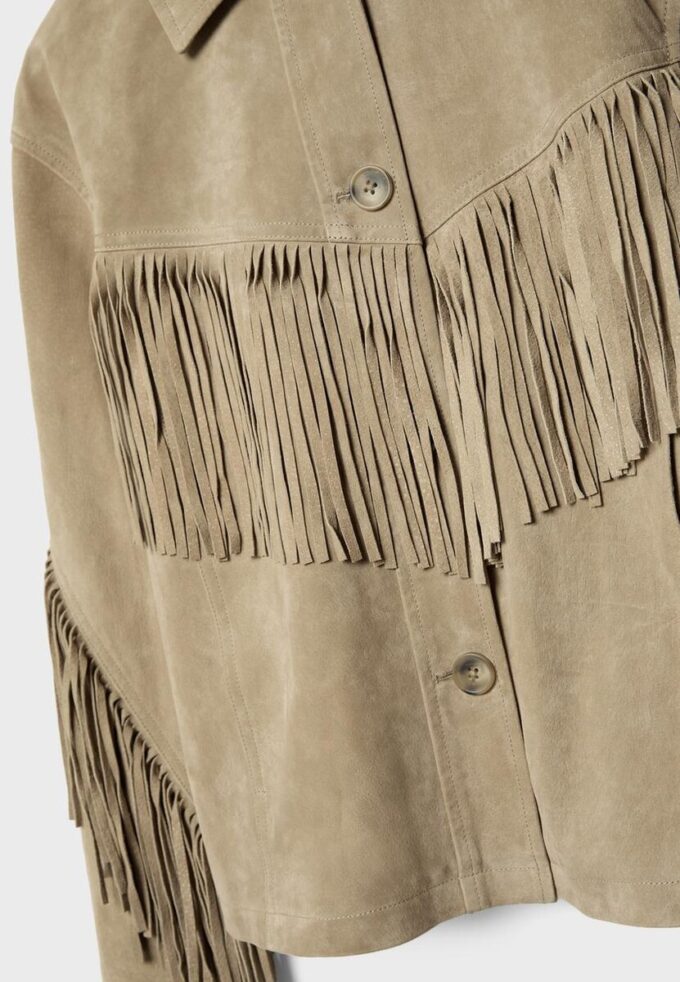 Skinnjakke med frynser