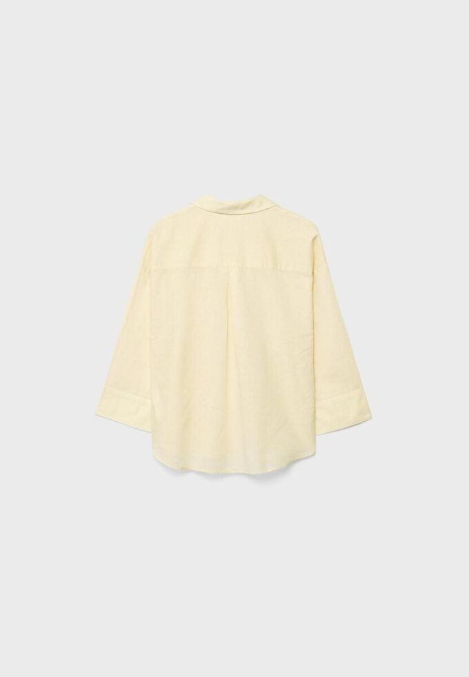 Skjorte med kimonoermer i lin-look