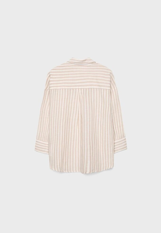 Skjorte med kimonoermer i lin-look