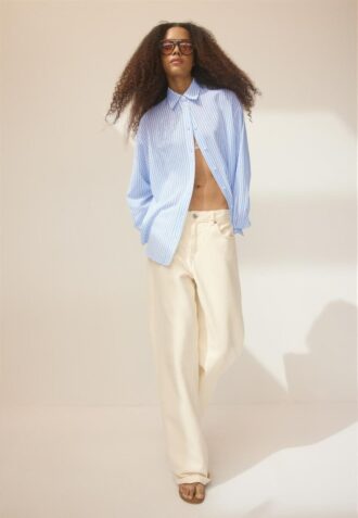 Skjorte med lin-effekt