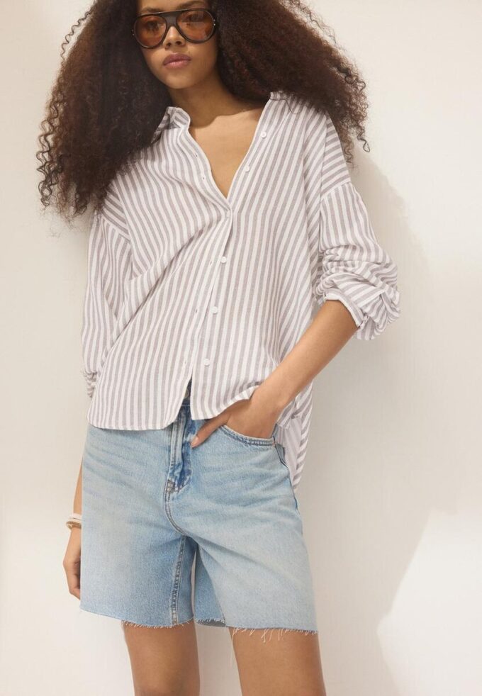 Skjorte med lin-effekt