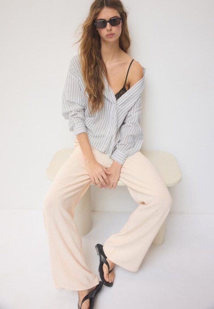 Skjorte med lin-effekt