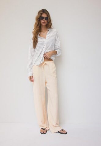 Skjorte med lin-effekt