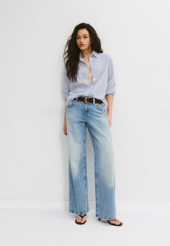 Skjorte med lin-effekt