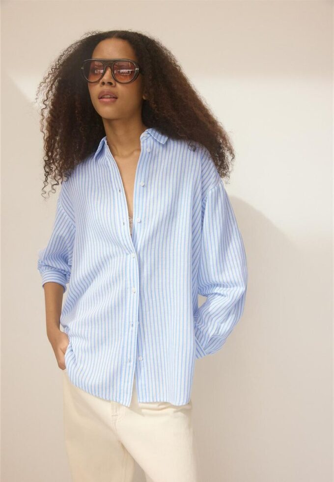 Skjorte med lin-effekt