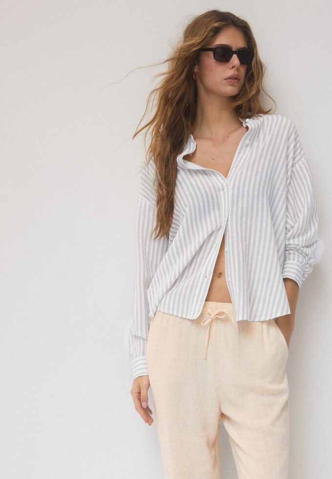 Skjorte med lin-effekt