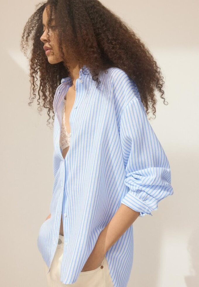 Skjorte med lin-effekt