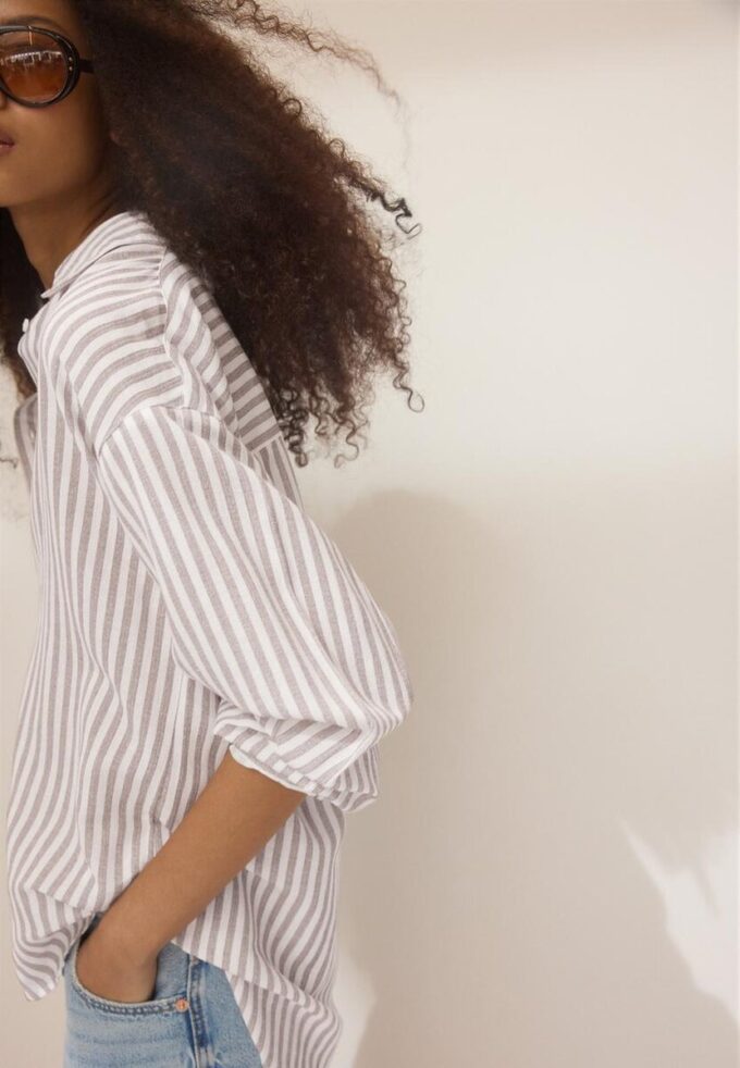 Skjorte med lin-effekt