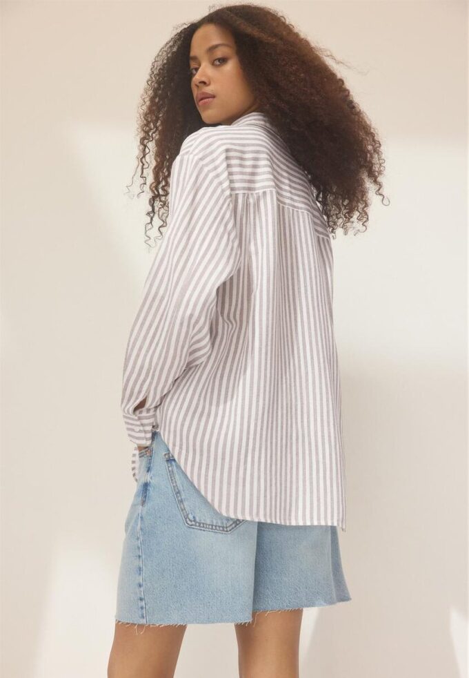 Skjorte med lin-effekt