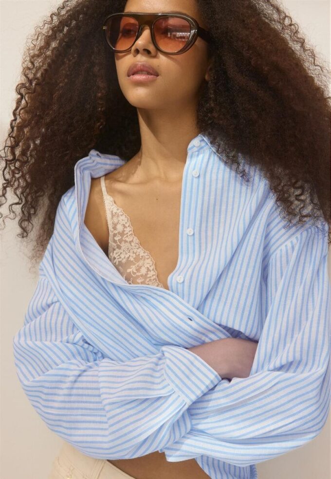 Skjorte med lin-effekt