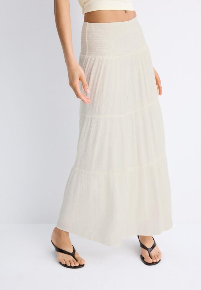 Skjørt med paneler og metalltråd