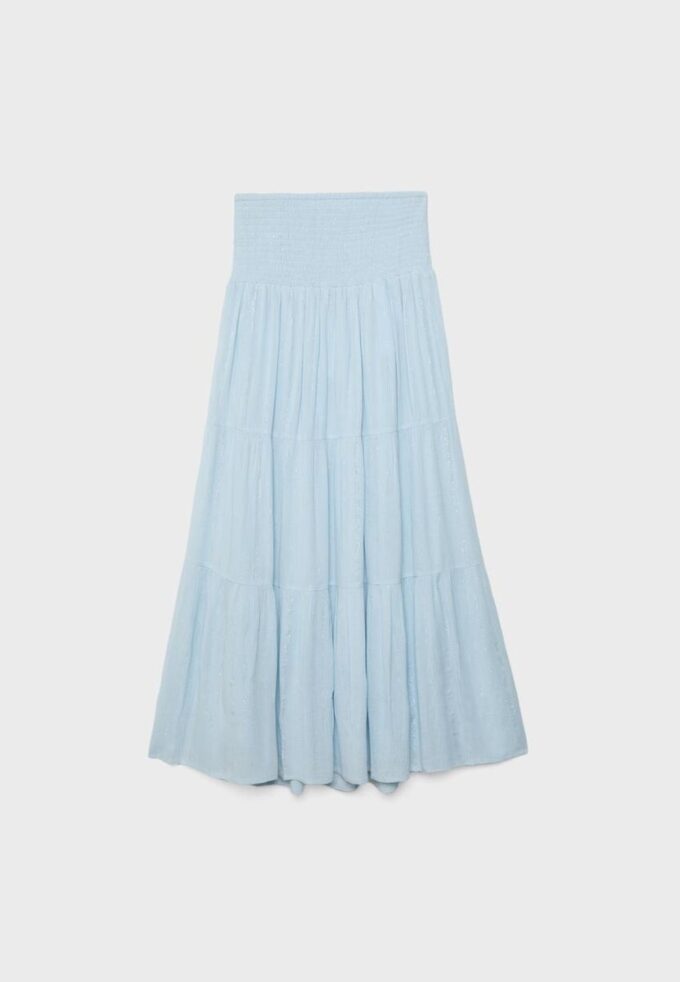 Skjørt med paneler og metalltråd