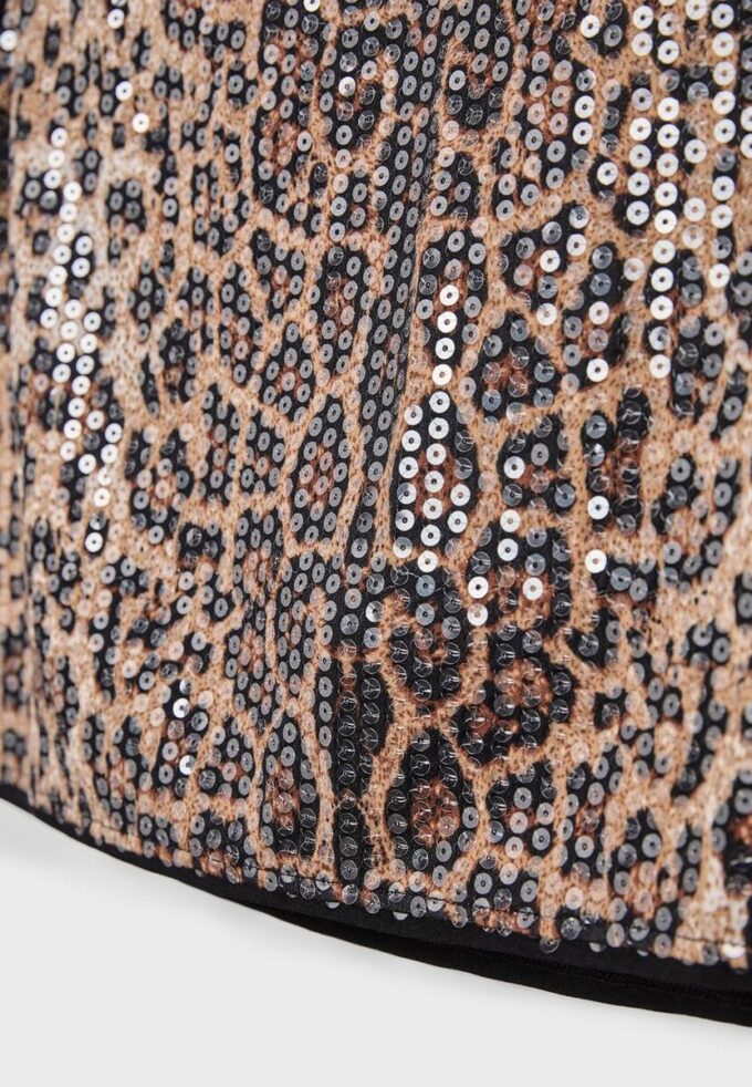 Skort med dyreprint og paljetter