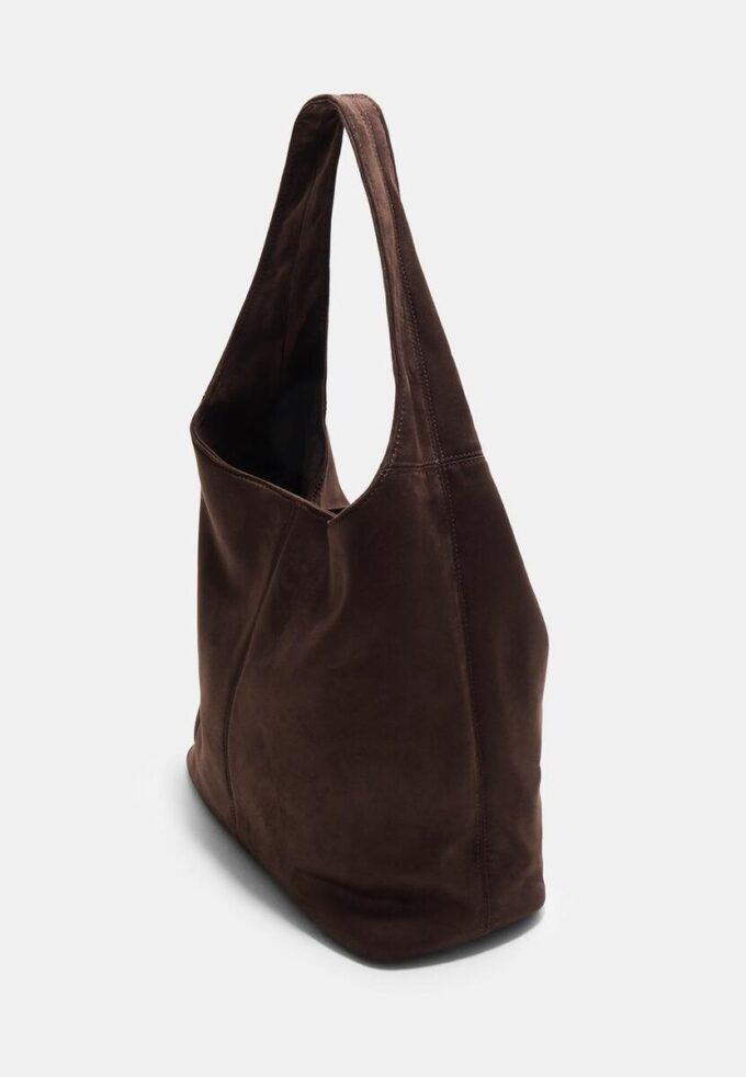 Skulderveske i imitert semsket skinn