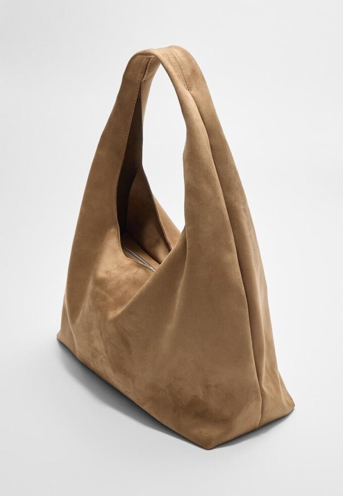 Skulderveske i imitert semsket skinn