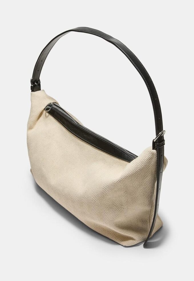 Skulderveske i kontrastfarget lerret