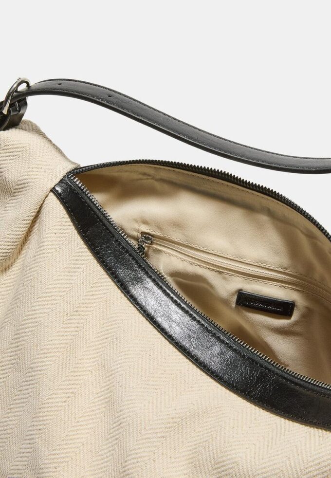 Skulderveske i kontrastfarget lerret