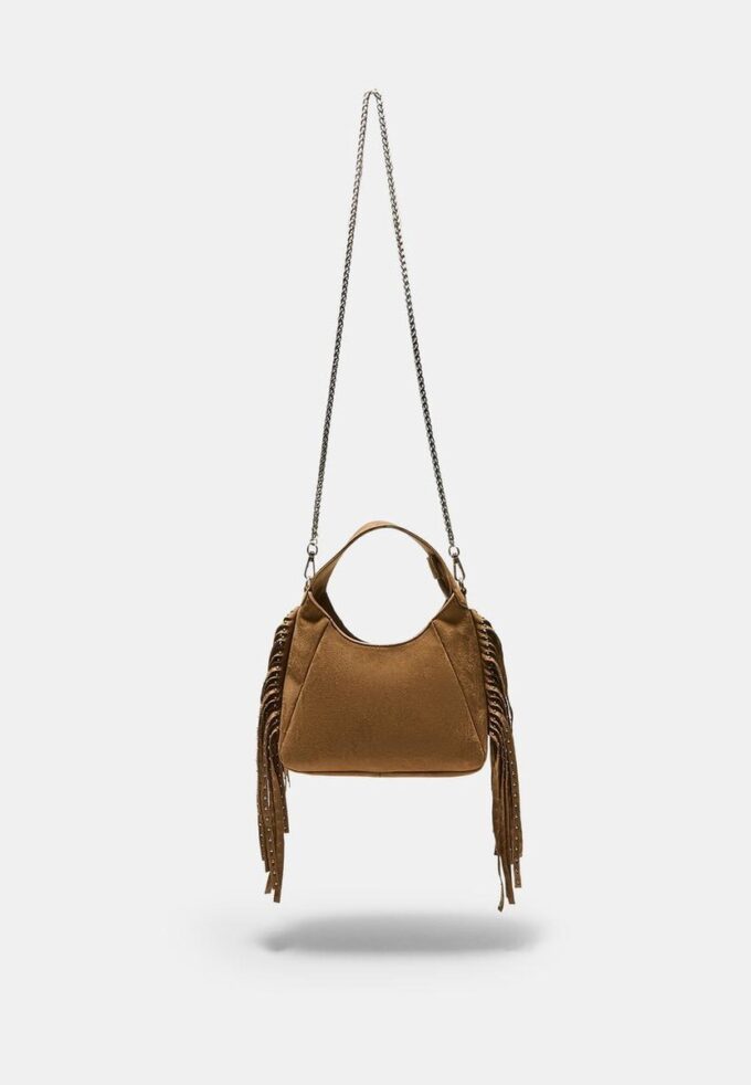 Skulderveske med frynser på siden