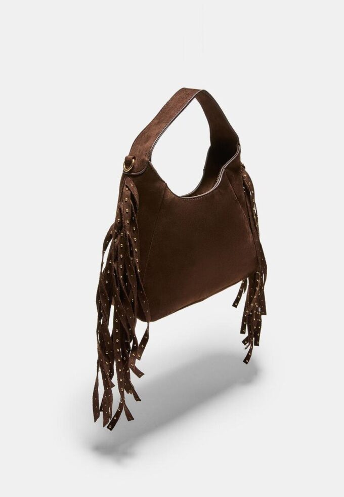 Skulderveske med frynser på siden