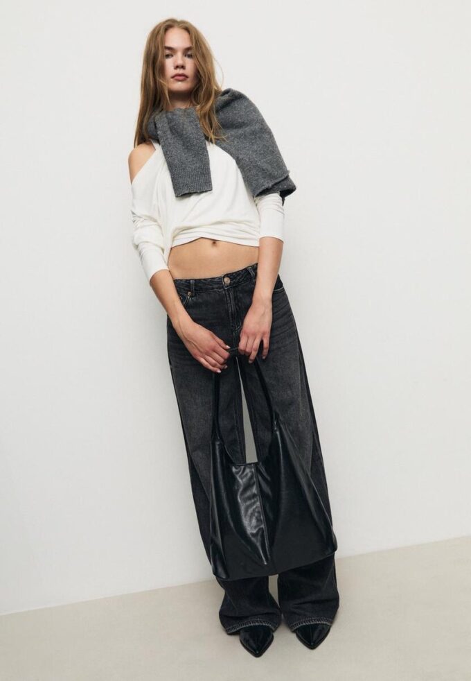 Skulderveske med glidelås