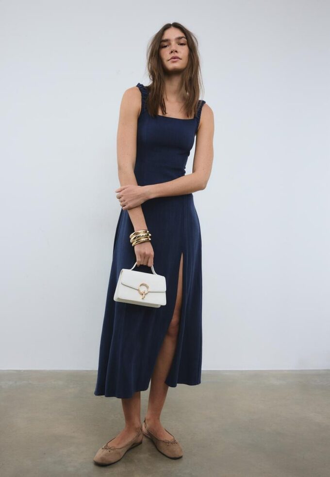 Skulderveske med rund lås