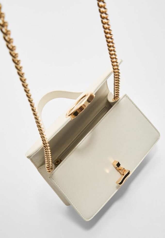 Skulderveske med rund lås