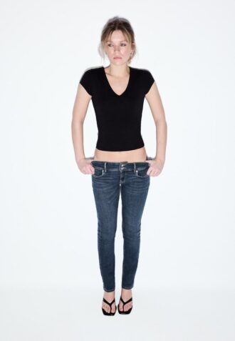 Slim fit-jeans med lav midje