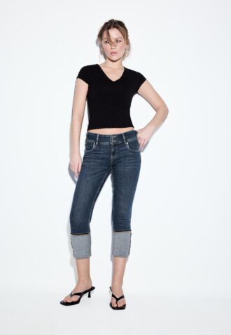 Slim fit-jeans med lav midje