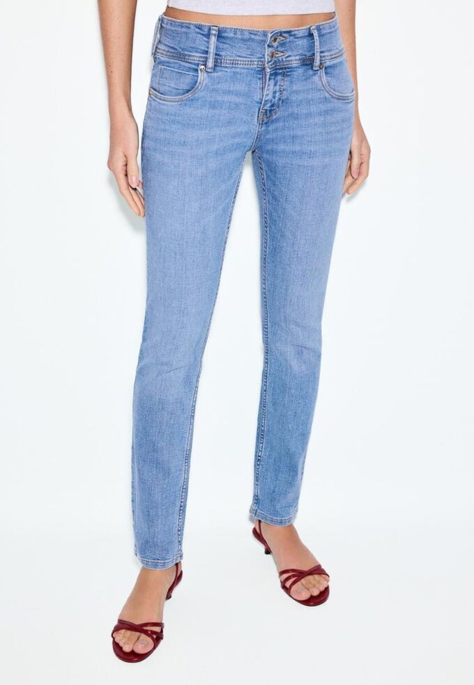 Slim fit-jeans med lav midje