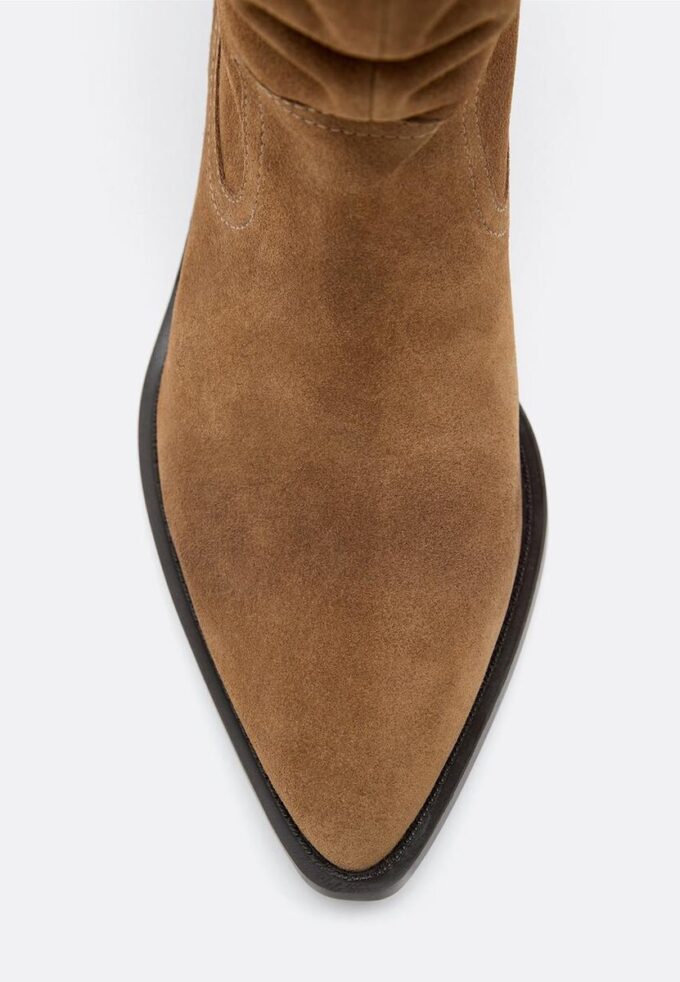 Slouchy cowboy-ankelstøvler i skinn