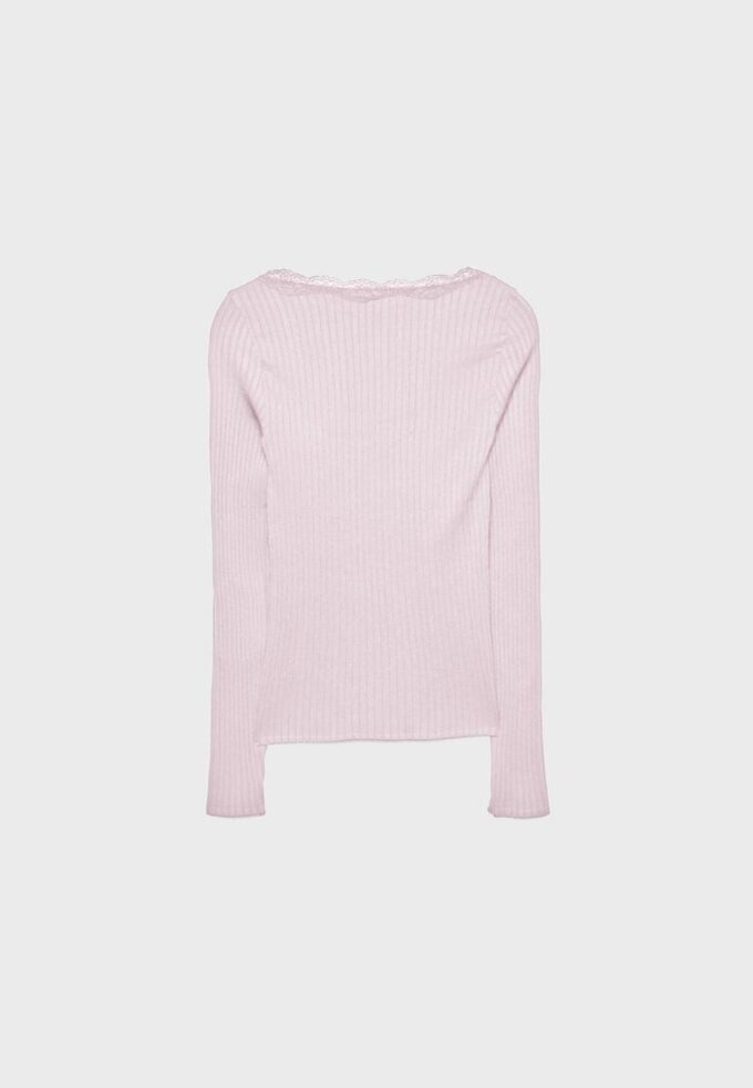 Sømløs bluse i blonder