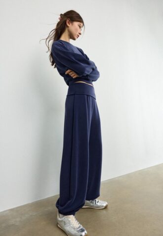 Soft-Touch Balloon joggebukse med oppbrettbar linning