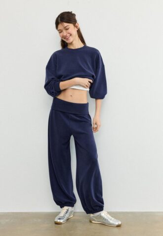 Soft-Touch Balloon joggebukse med oppbrettbar linning