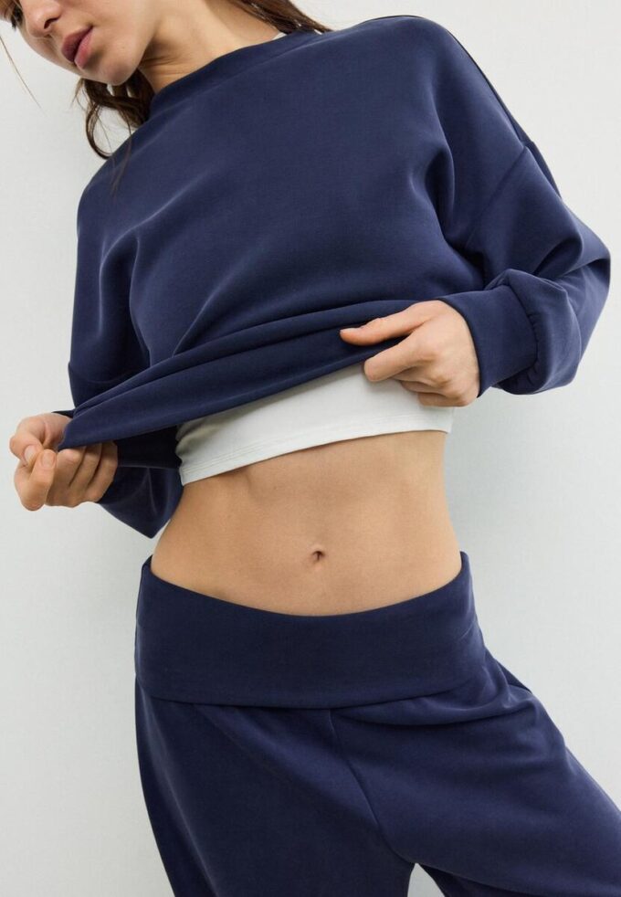 Soft-Touch Balloon joggebukse med oppbrettbar linning