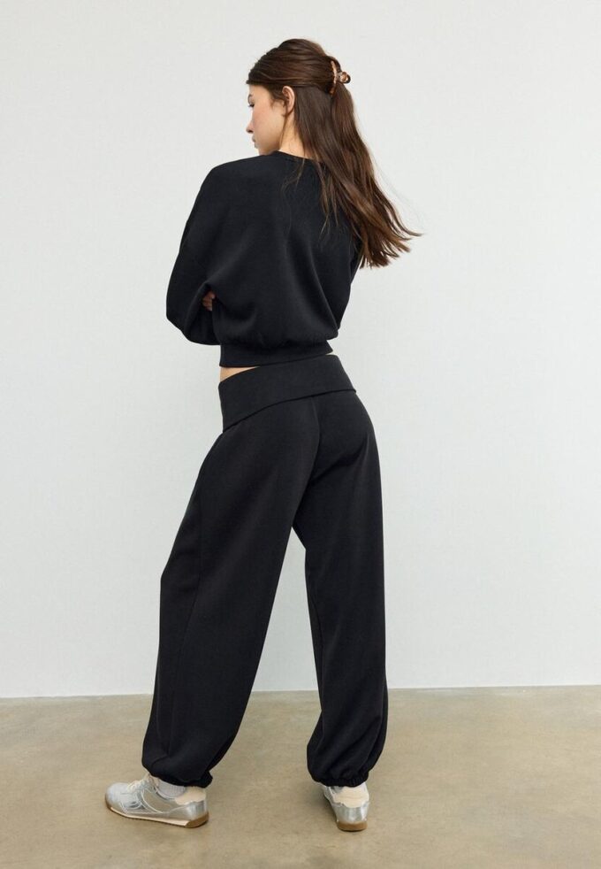 Soft-Touch Balloon joggebukse med oppbrettbar linning