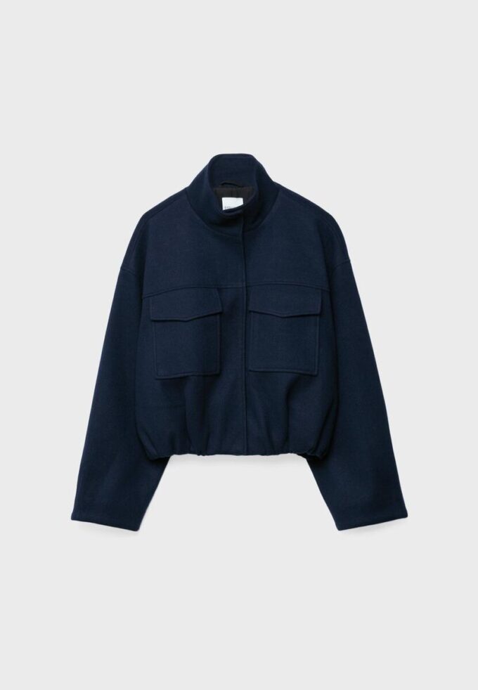 Soft-Touch-bomberjakke med lommer