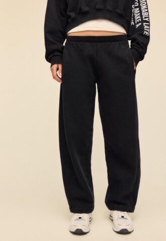 Soft-Touch-fleece-bukser med syrevask