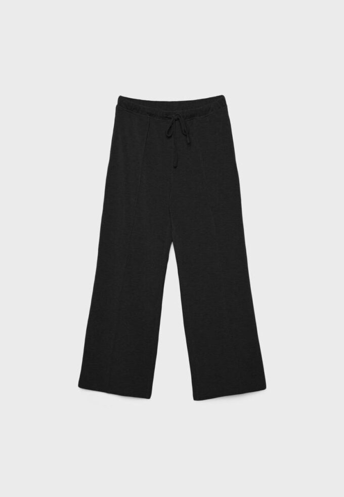 Soft-Touch joggebukse med Wide Leg og sømdetaljer foran