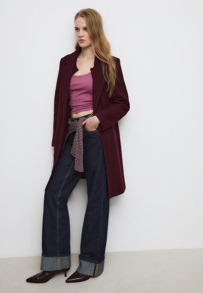 Soft-Touch-midikåpe med knapper