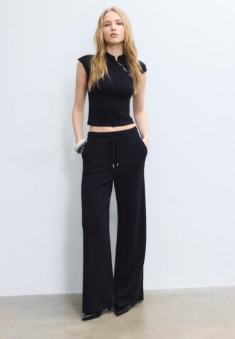 Soft-Touch Palazzo-joggebukse