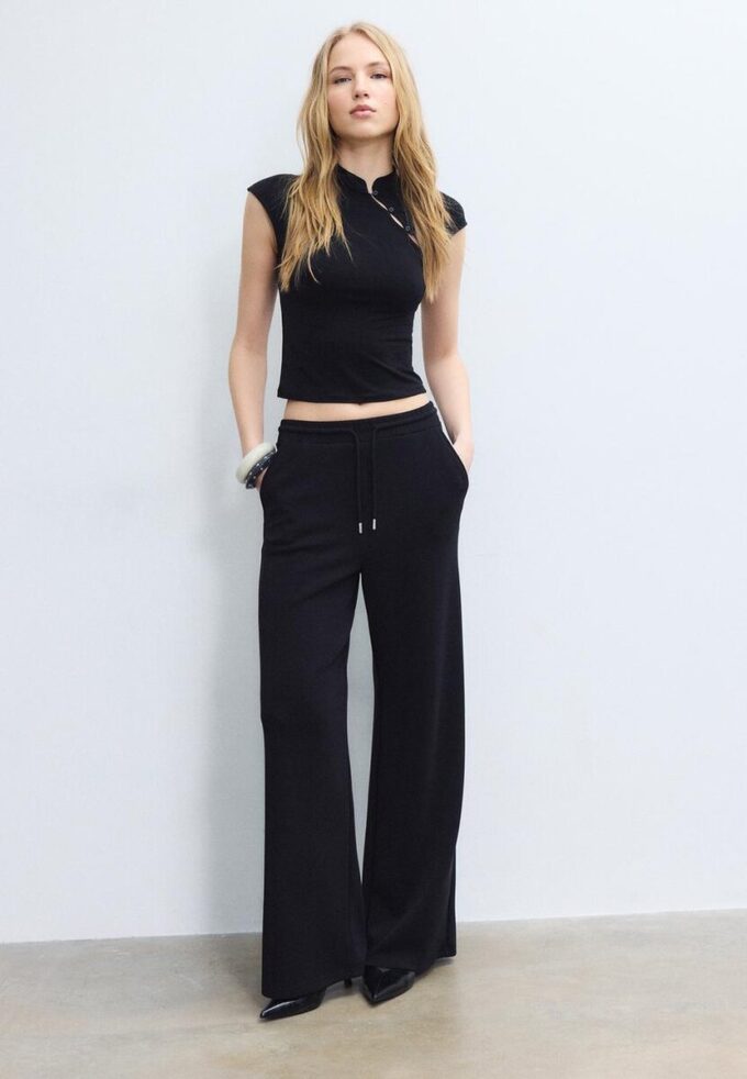 Soft-Touch Palazzo-joggebukse