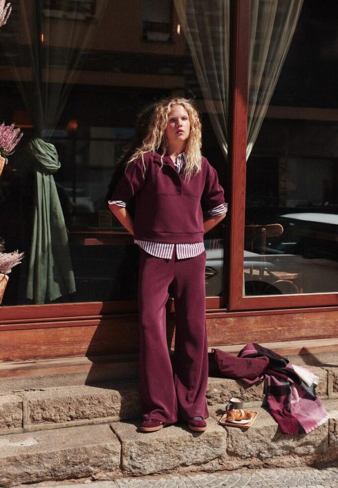 Soft-Touch Palazzo-joggebukse