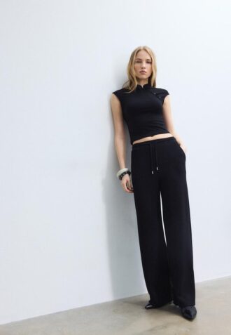 Soft-Touch Palazzo-joggebukse