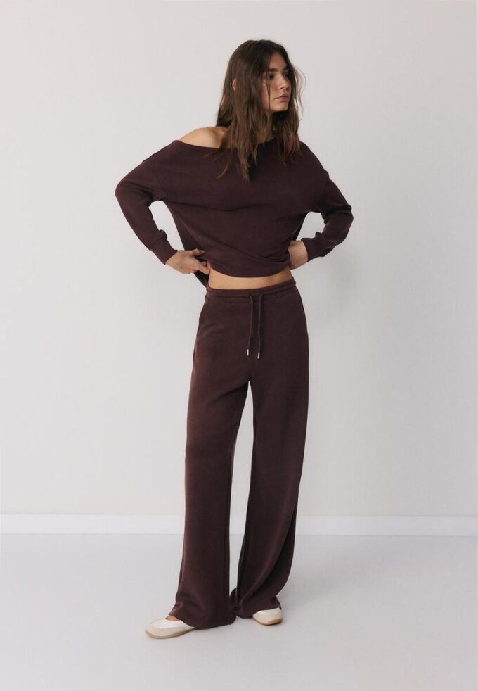 Soft-Touch Palazzo-joggebukse