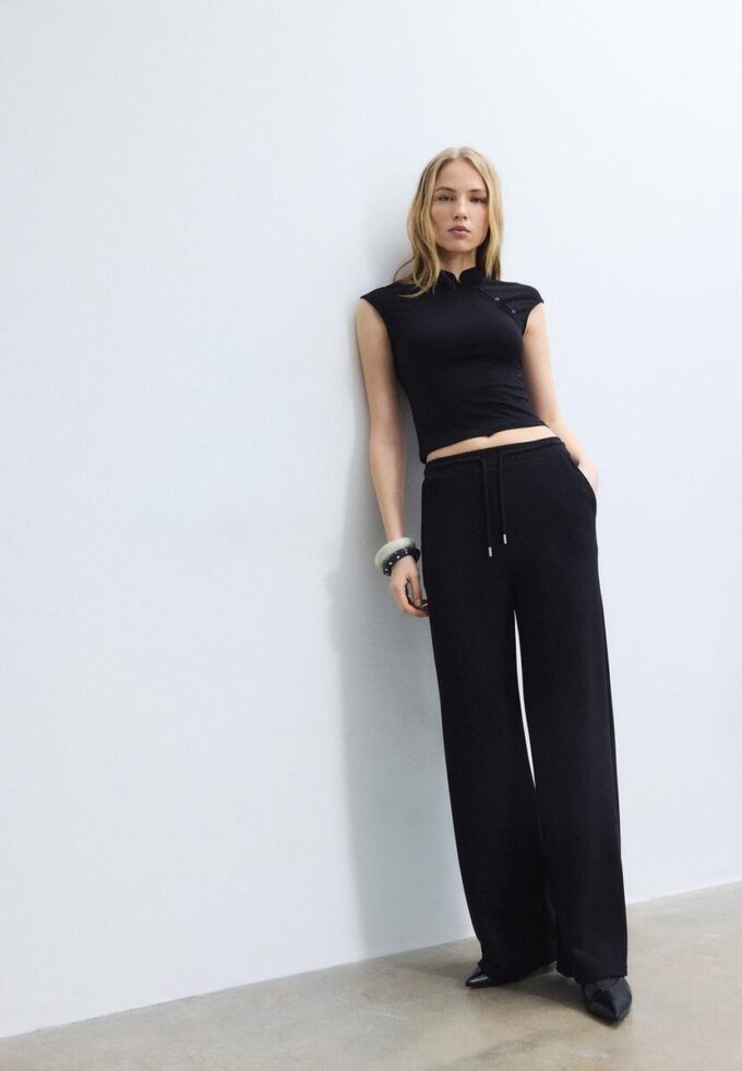 Soft-Touch Palazzo-joggebukse