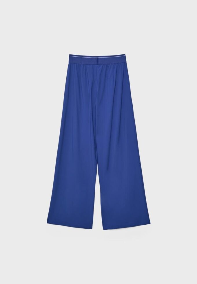 Soft-Touch-palazzo-joggebukse med elastisk linning og myk overflate