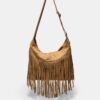 Soft-Touch skulderveske med frynser