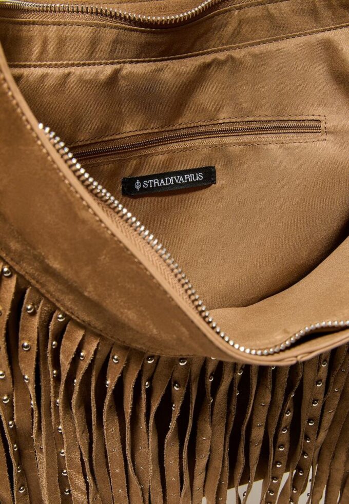 Soft-Touch skulderveske med frynser