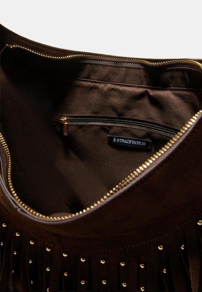 Soft-Touch skulderveske med frynser